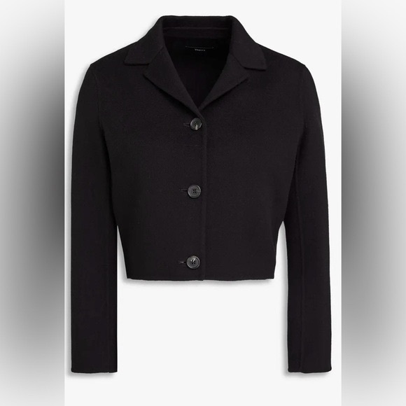 Theory Jackets & Blazers - Theory Wool-Cashmere Crop Blazer
